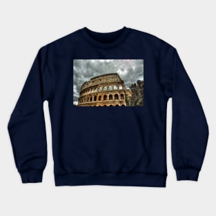 The Colosseum In Rome Moody Sky Crewneck Sweatshirt